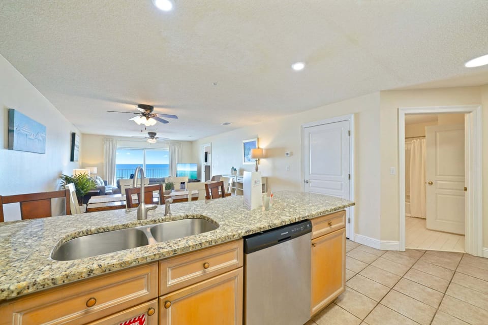 Thoughtfully stocked and designed for convenience, the kitchen at Emerald Dunes 202 allows you to relax and enjoy every moment of your Destin vacation.