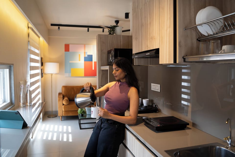 Smart Studio | Private kitchen | Oven, electric kettle