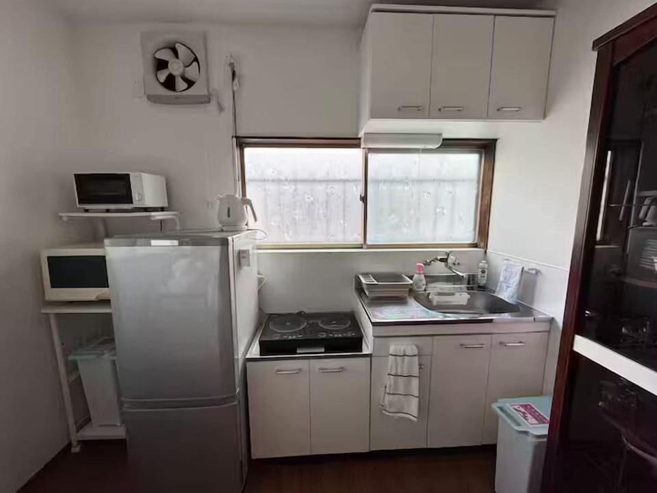 Fridge, electric kettle