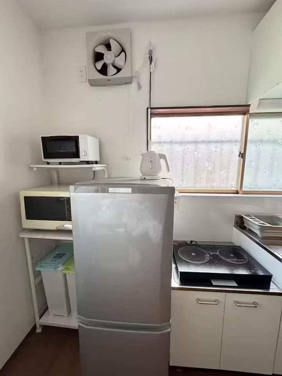 Fridge, electric kettle