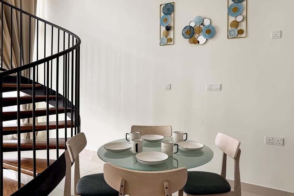 The dining table.