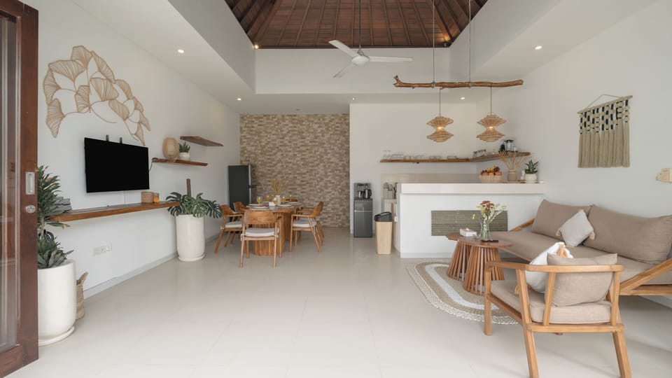 Villa, Pool View | Living area | 43-inch Smart TV with cable channels