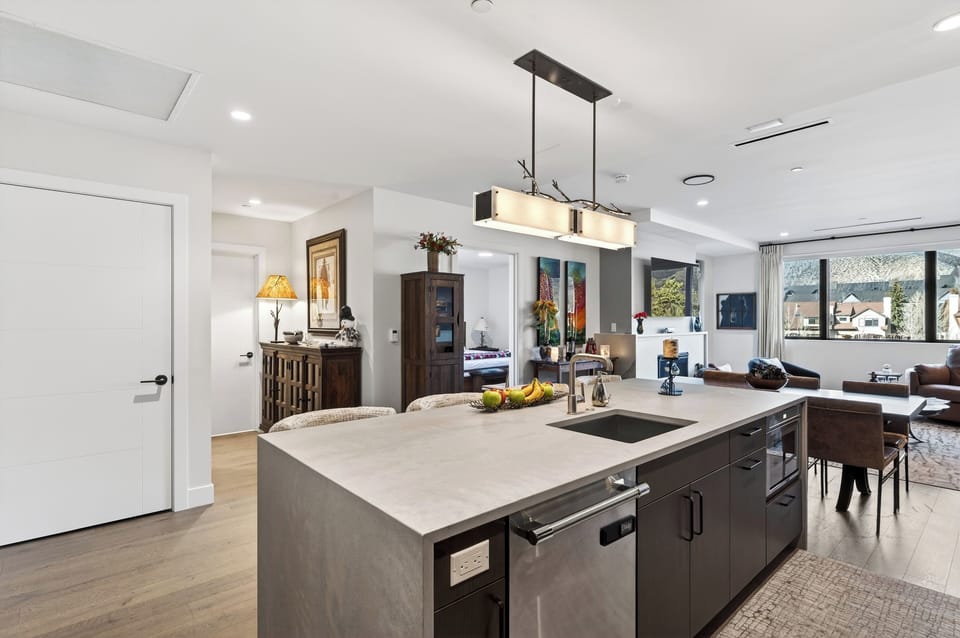 Beautifully designed kitchen with generous prep space and upscale finishes.