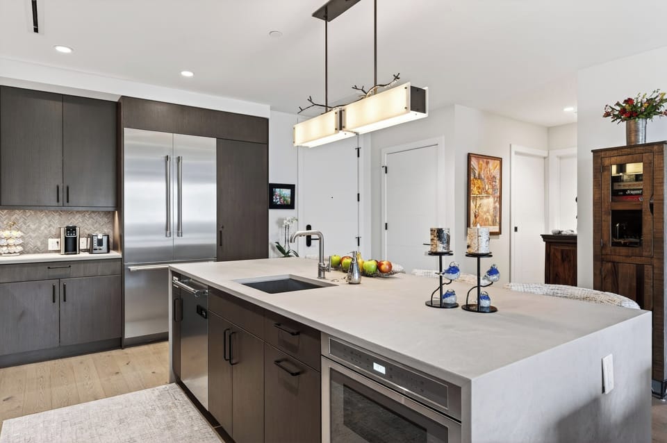 Beautifully designed kitchen with generous prep space and upscale finishes.