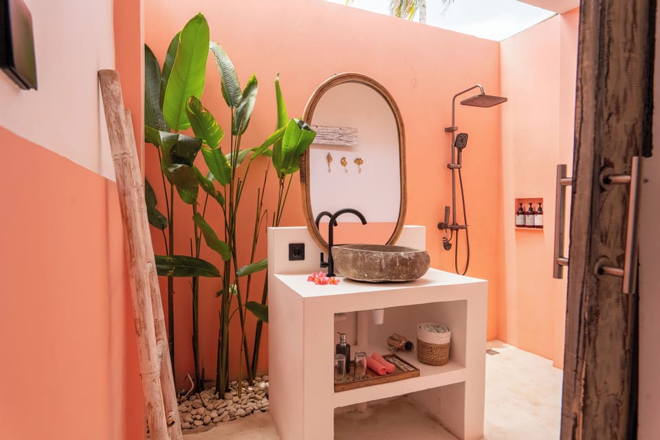 Standard Double Room, Lanai, Pool View | Bathroom | Shower, hair dryer, towels, soap