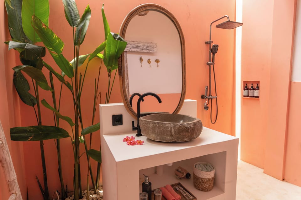 Standard Double Room, Lanai, Pool View | Bathroom | Shower, hair dryer, towels, soap
