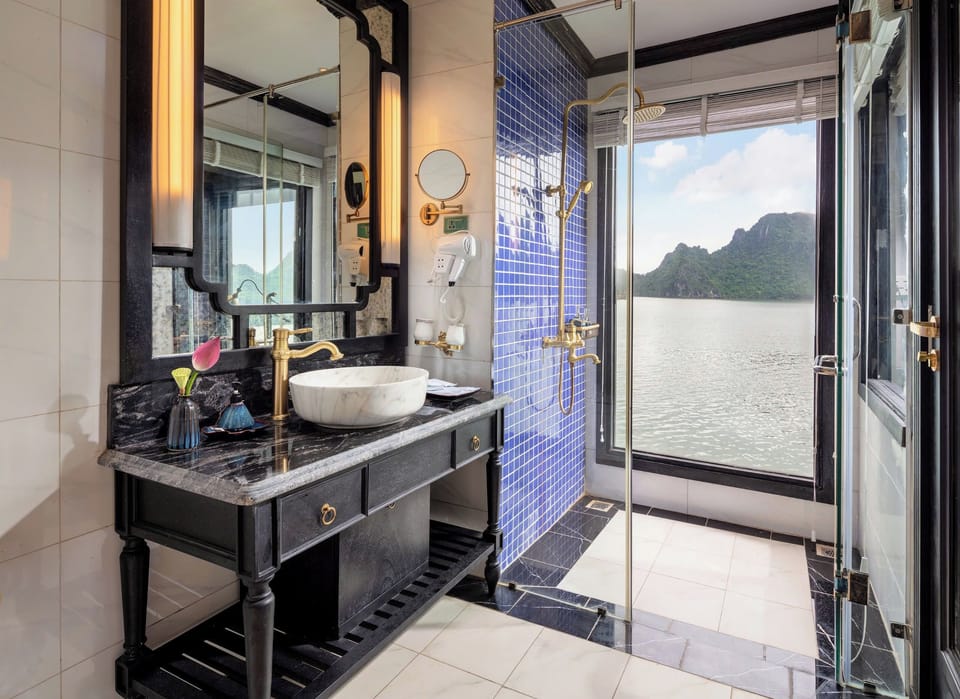 Shower, free toiletries, hair dryer, slippers
