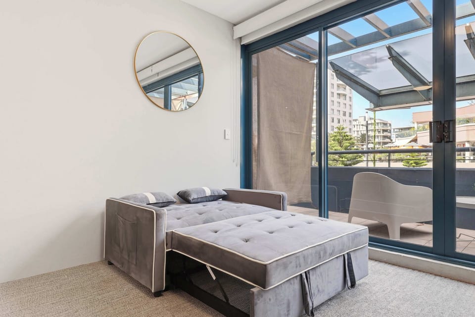 Living area with balcony access