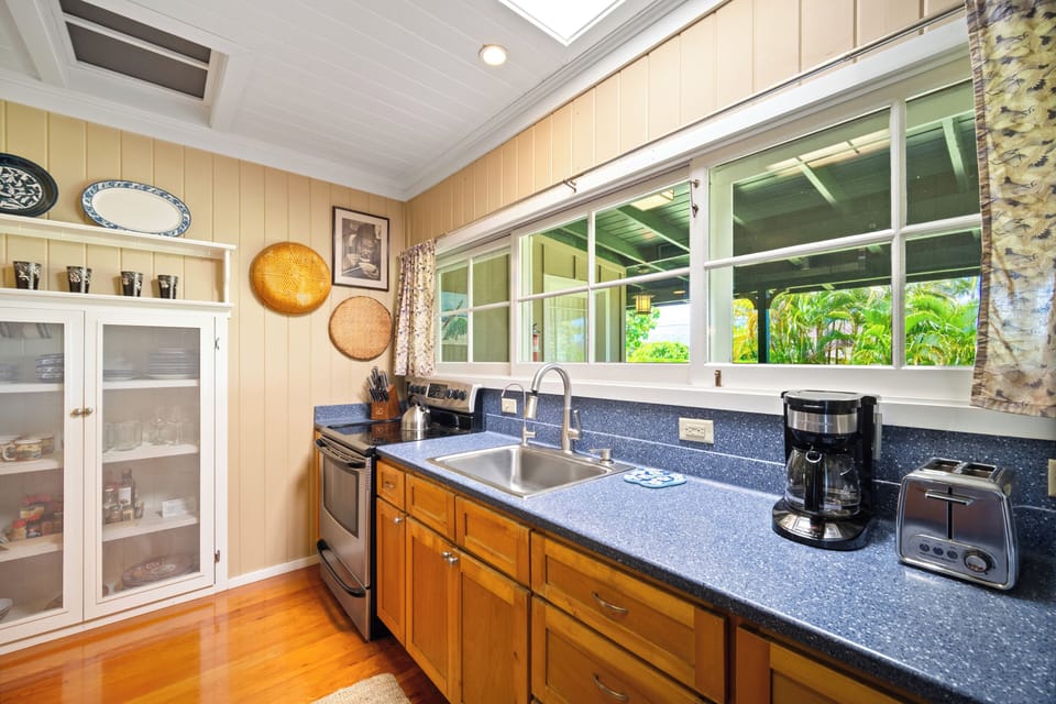 The kitchen space is perfect for cooking