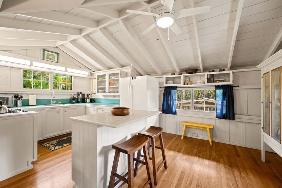 The kitchen's welcoming atmosphere greets you right away