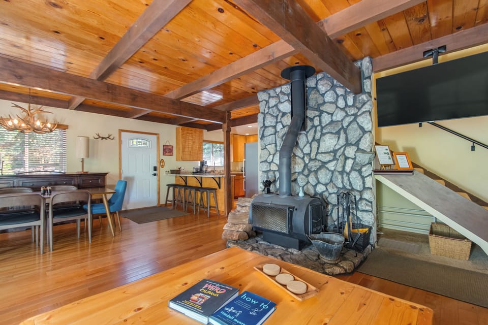 Cozy Fireplace with Wood Stove