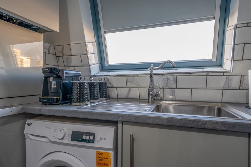Fridge, microwave, oven, electric kettle