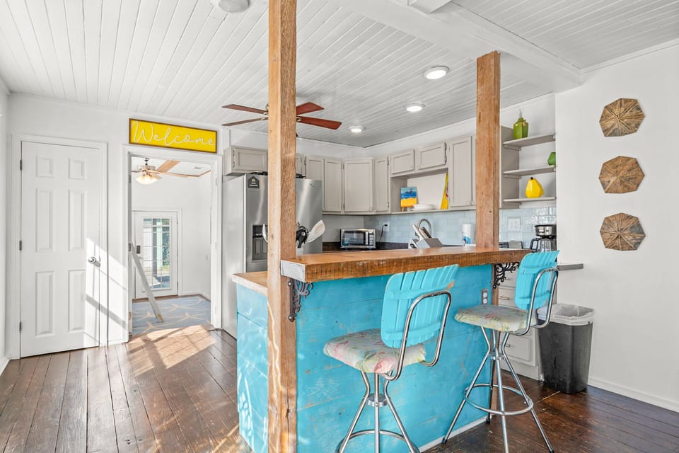 Bright kitchen with all the amenities you need for preparing home-cooked meals