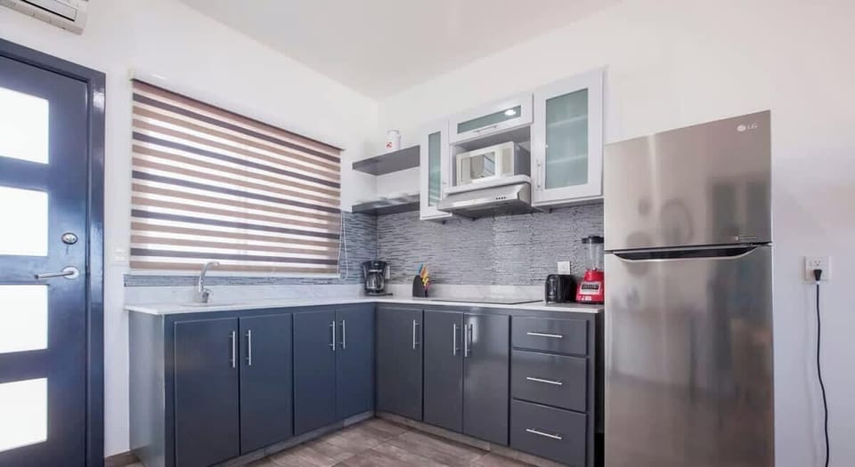 The kitchen is well-equipped to prepare meals at home — great if on a budget!