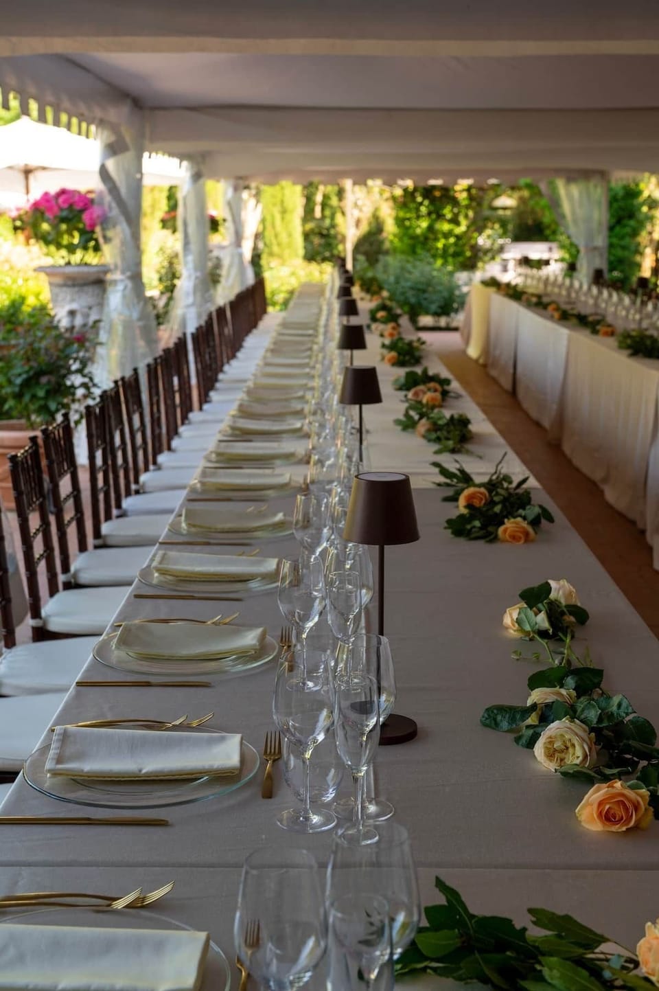 Outdoor banquet area