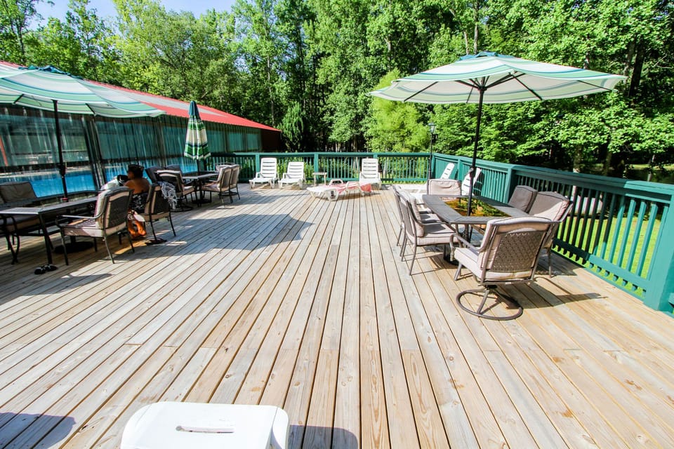 Enjoy sunshine on the resort's deck spaces