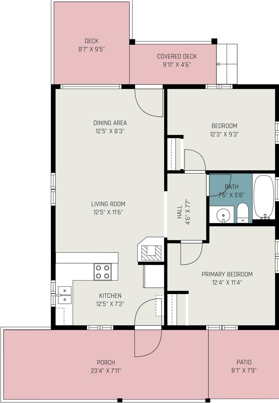 Spacious floor plan with cozy bedrooms and open living area