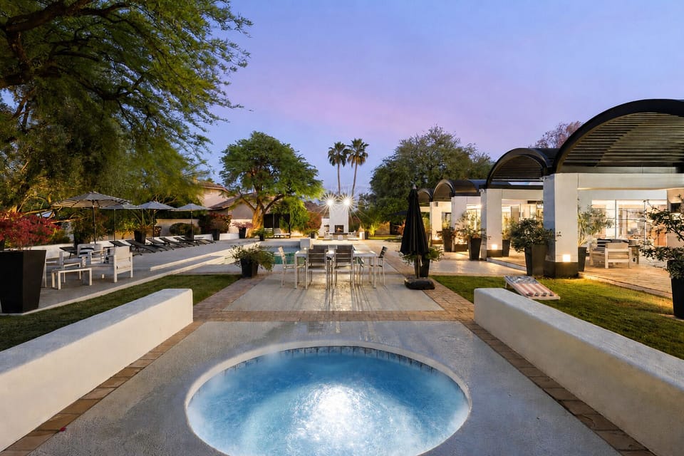 Soak in the spa while Arizona turns the sky pink.