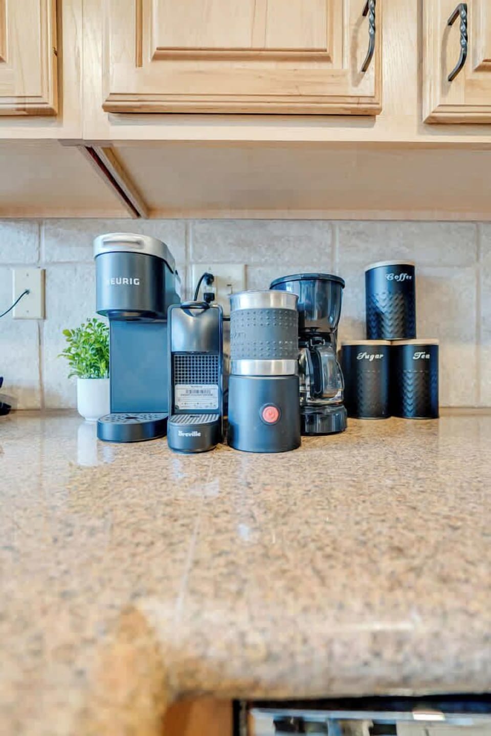 A coffee lovers dream, we offer Keurig & Nespresso pod brewers, a drip machine, and frothing tools.  We also provide some pods to get your morning going!