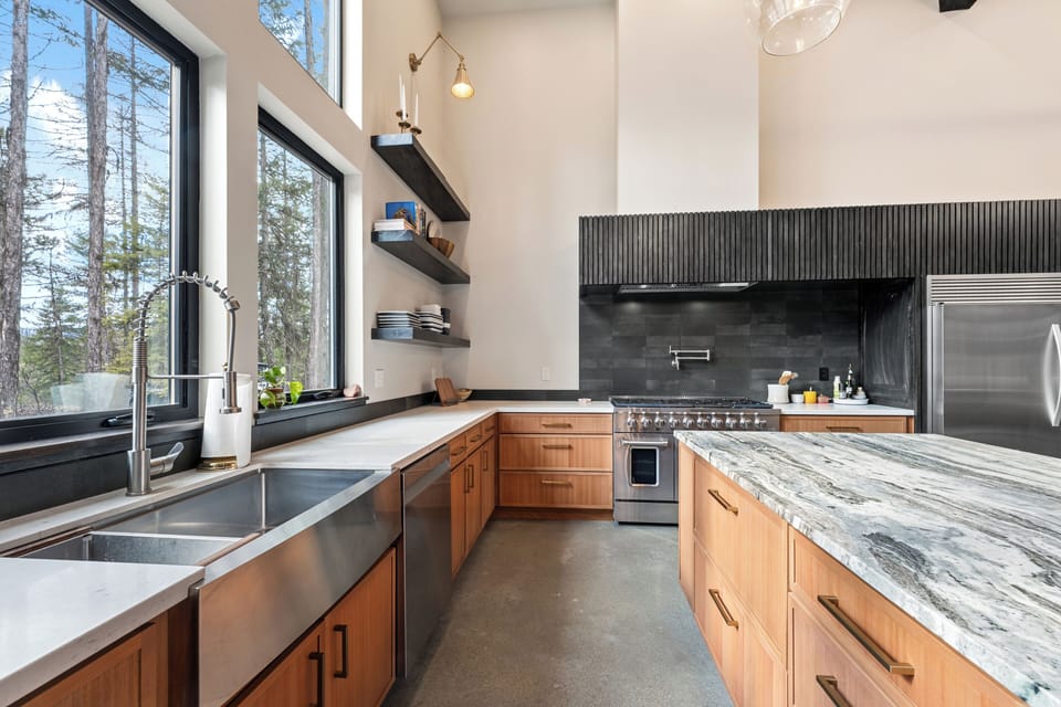 Newly renovated kitchen with stainless steel appliances. | Main Level