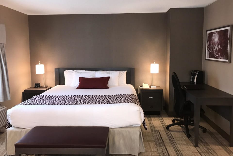 Premium bedding, pillowtop beds, in-room safe, blackout drapes