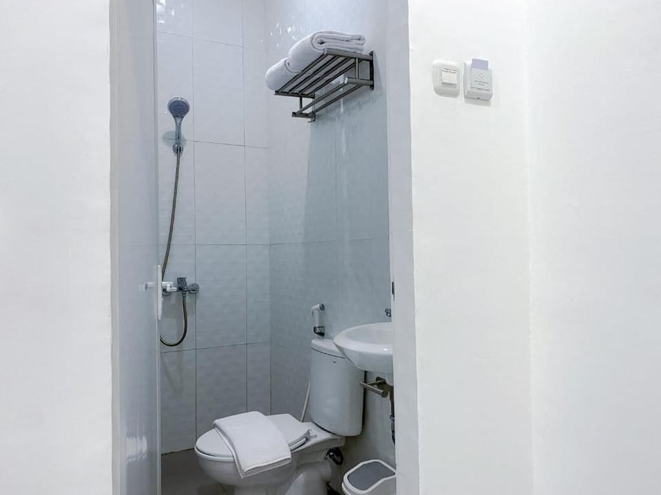 Shower, free toiletries, bidet, towels