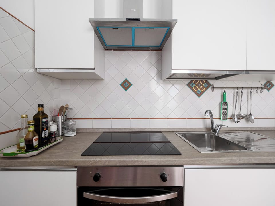Panoramic Apartment, Sea View | Private kitchen | Fridge, oven, stovetop, espresso maker