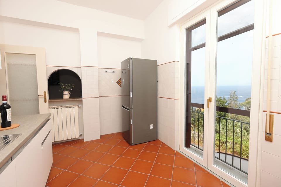 Panoramic Apartment, Sea View | Private kitchen | Fridge, oven, stovetop, espresso maker