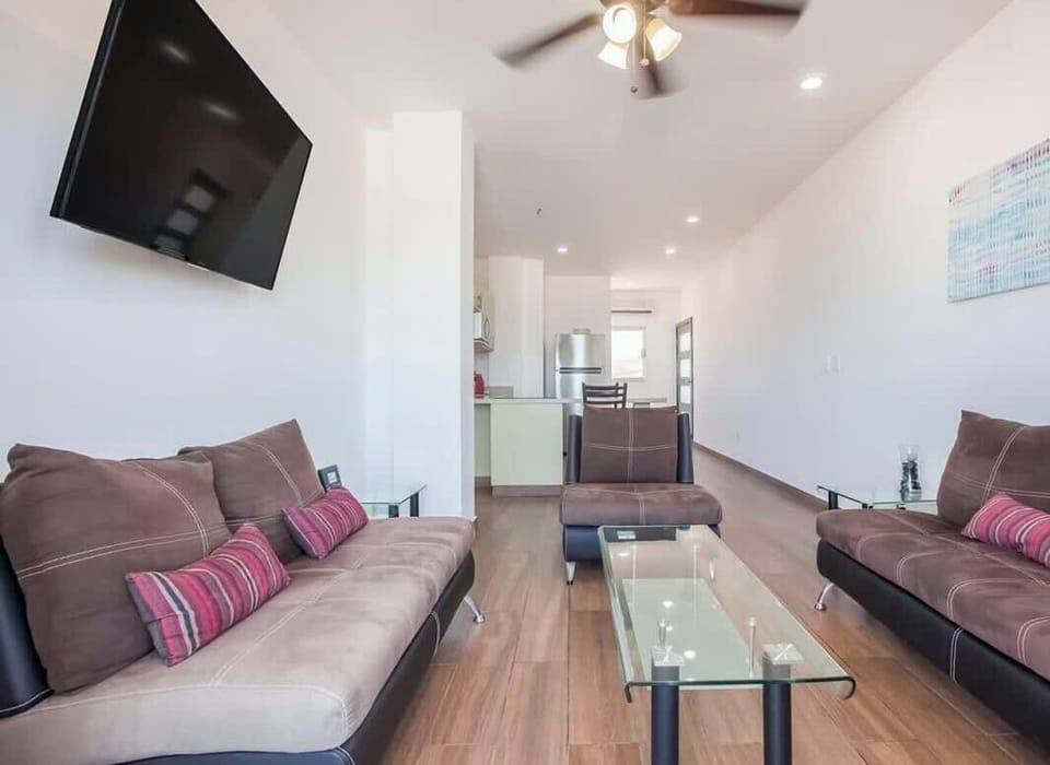 A wall-mounted Smart TV for when you're recharging at home