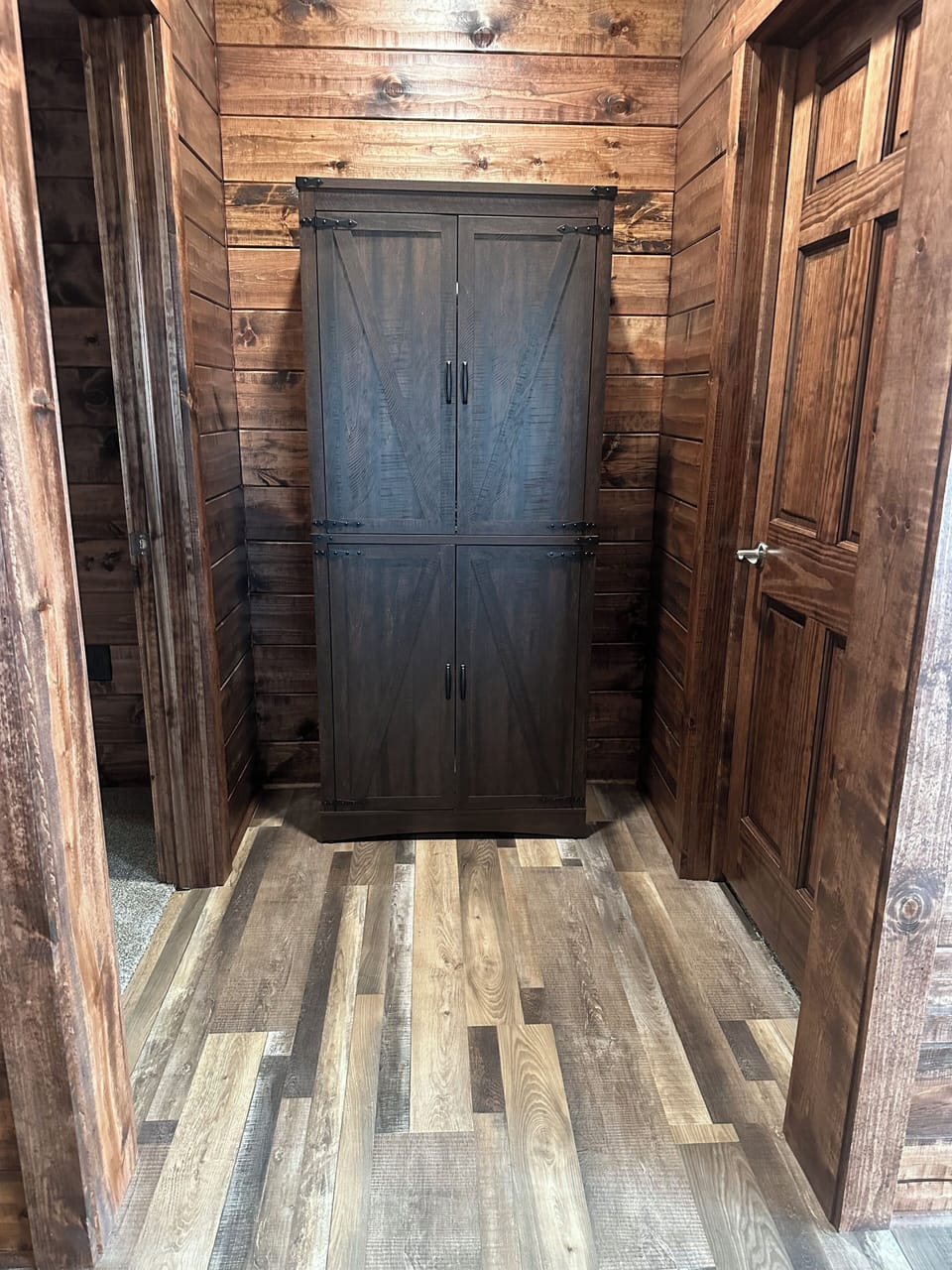 Linen cabinet with spare towels and pillows