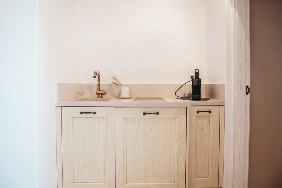 Double Room, Patio, Garden View | Private kitchen | Fridge, stovetop, espresso maker, toaster