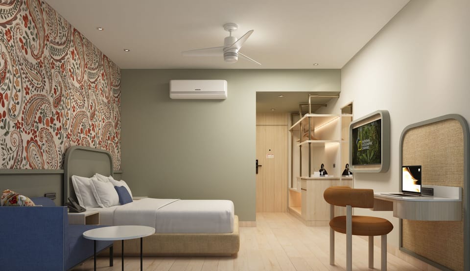 In-room safe, desk, laptop workspace, blackout drapes