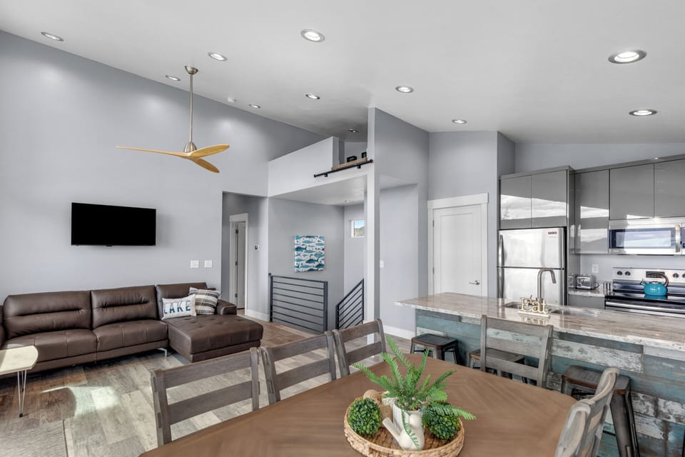 Dining Room, Living Room, and Kitchen