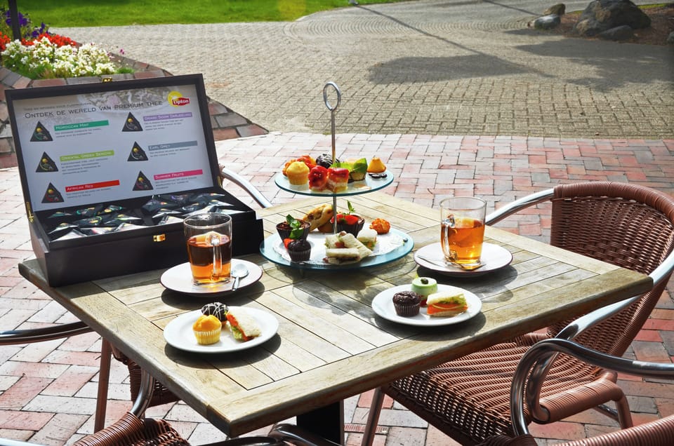 Sip afternoon tea outdoors with sweet treats and fresh air.