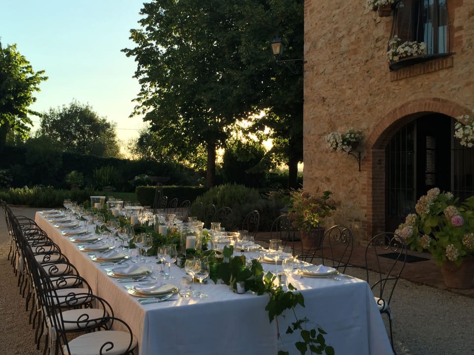 Outdoor banquet area
