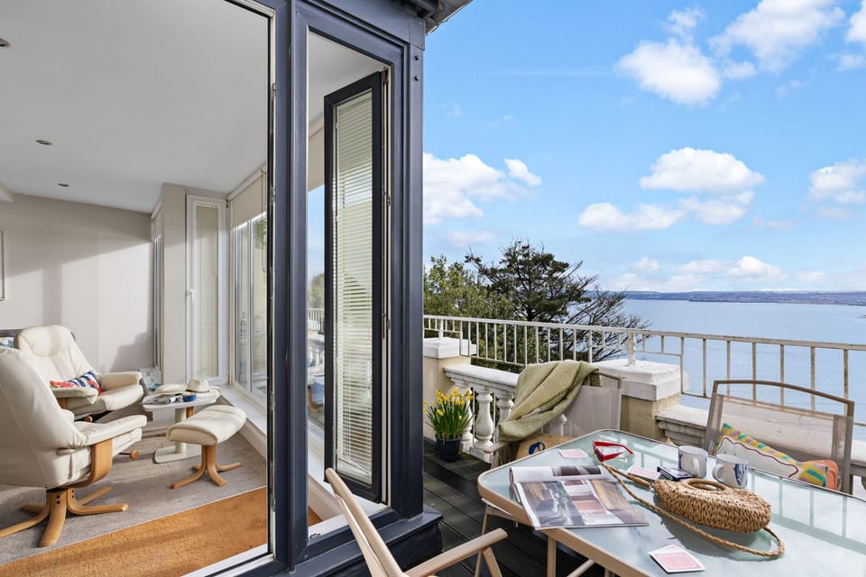 Sea views from the outdoor dining table - Beach View Suite