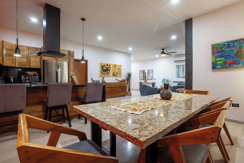 Large dining table for memorable gatherings.