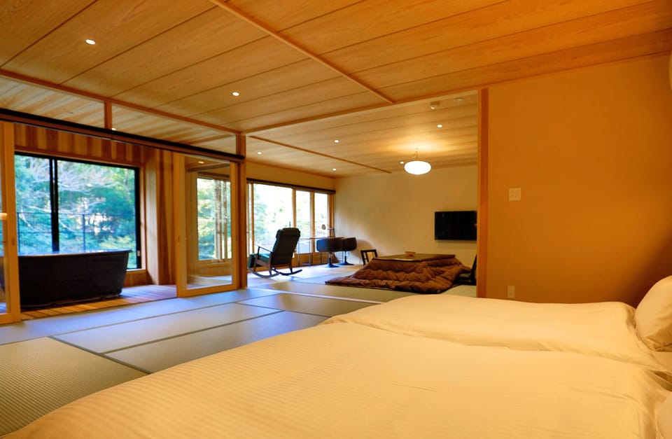 [KAWA-NO-NE] Japanese Style Open-air-bath Room , River view, Non Smoking | Premium bedding, in-room safe, blackout drapes, free WiFi