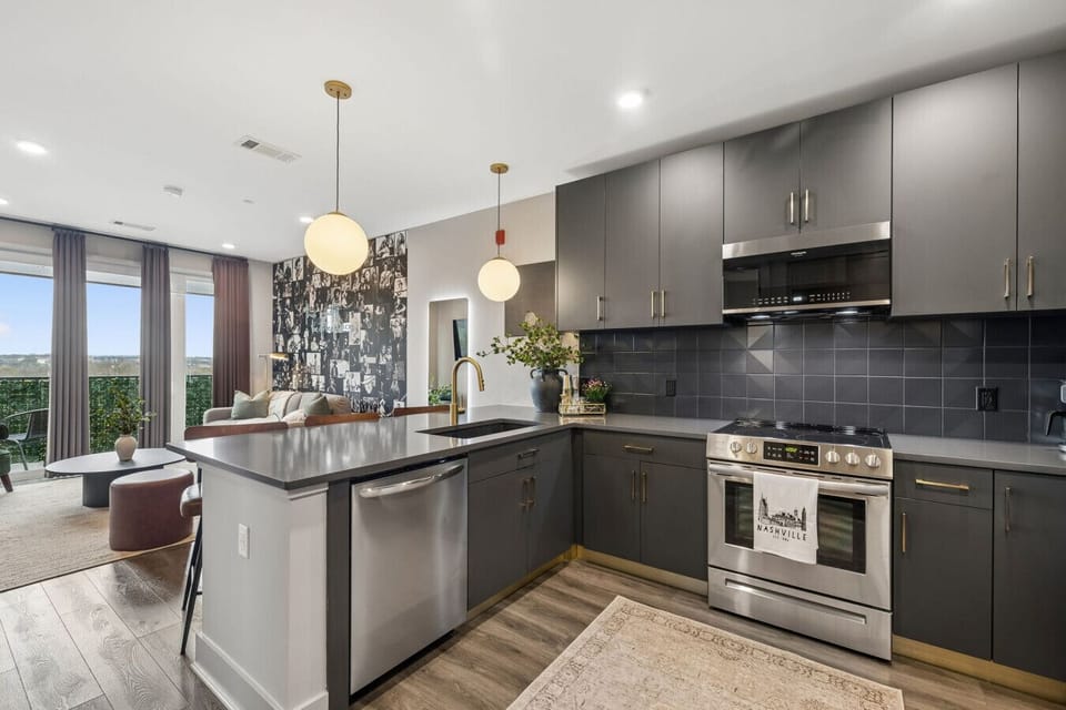 Enjoy a seamless flow from the kitchen into the living room