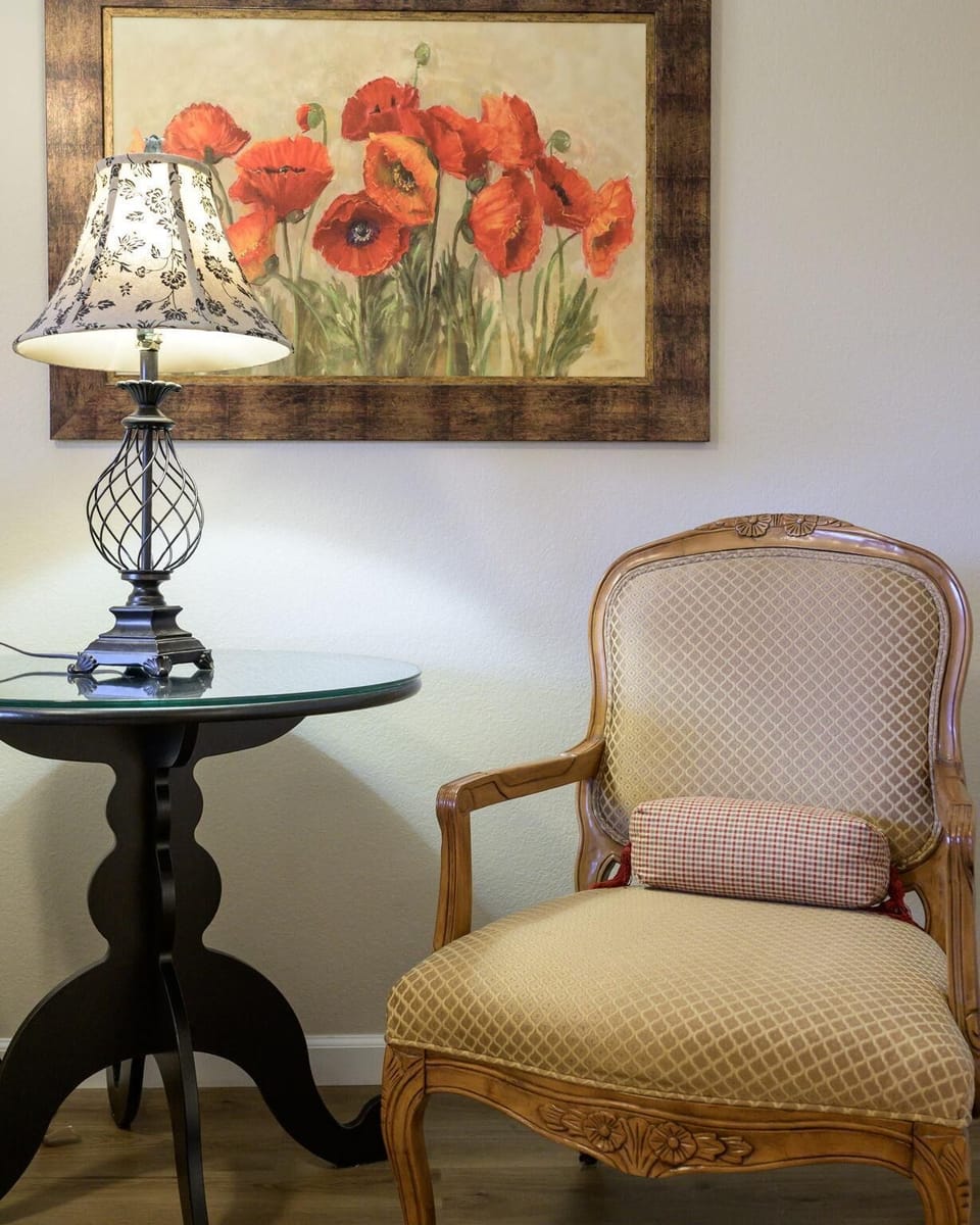 Cozy reading nook with elegant vintage charm