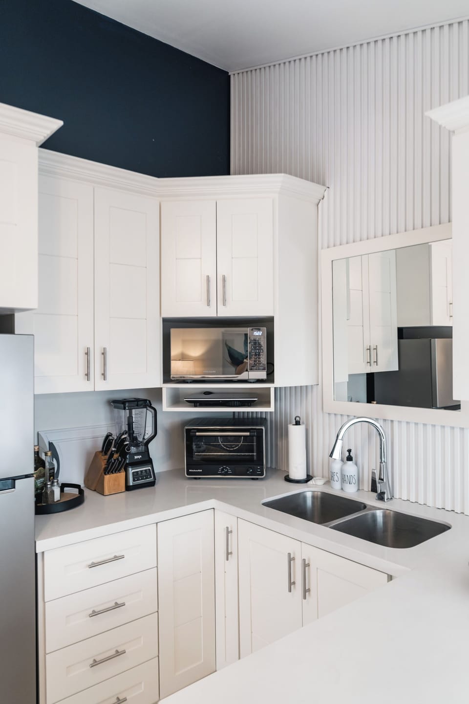 Functional kitchen with everything needed for extended stays and family travel.