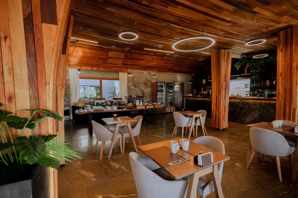 Indulge in fresh pastries and barista coffee by the window.