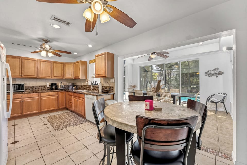 The open kitchen and living area make it easy for everyone to gather and spend time together.