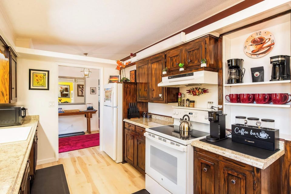 Fully equipped kitchen with rustic charm