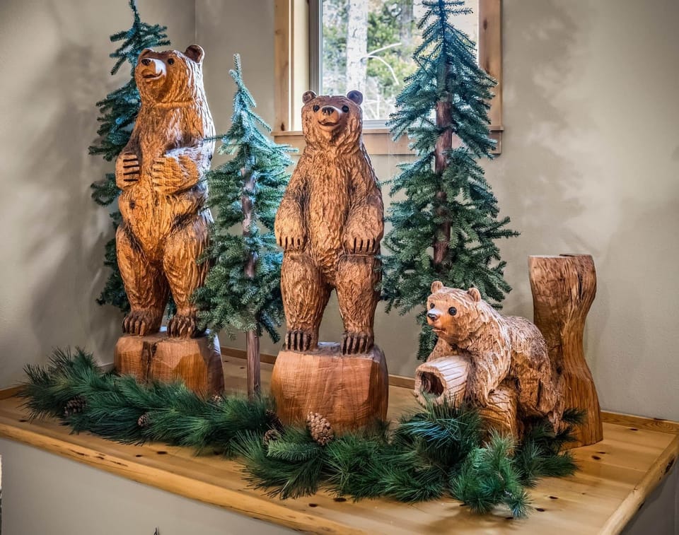Lodge decor throughout