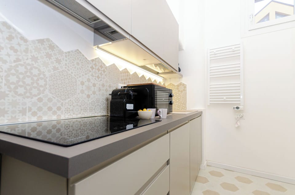 Apartment, City View | Private kitchen | Full-size fridge, microwave, oven, stovetop