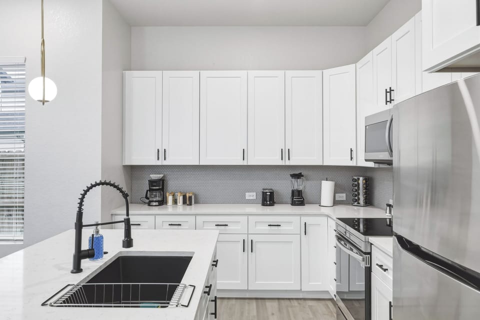 Stainless steel appliances.