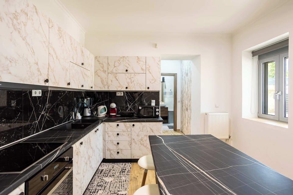 Bright kitchen with plenty of counter space.