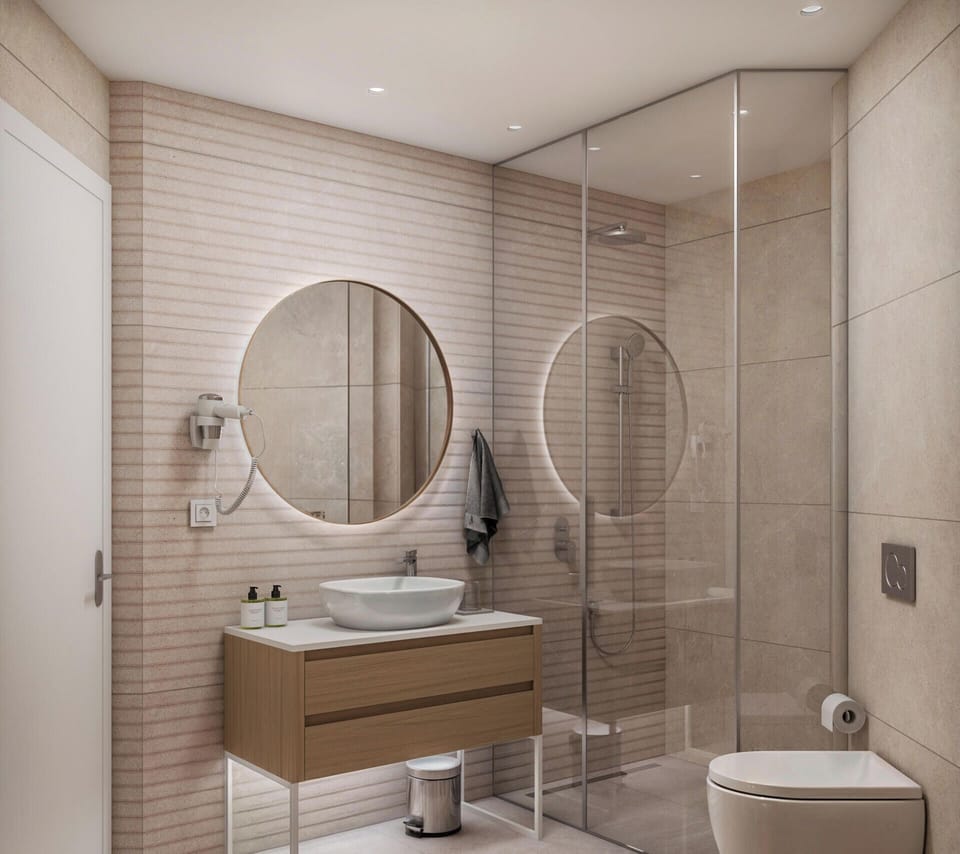 Standard Double Room | Bathroom | Shower, hair dryer, towels, soap