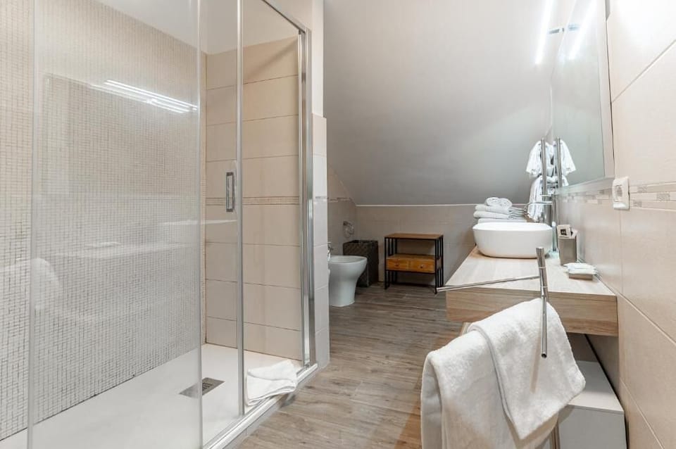 Free toiletries, hair dryer, bidet, towels